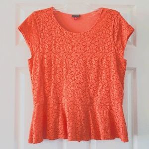 Vince Caputo Lace Peplum Top